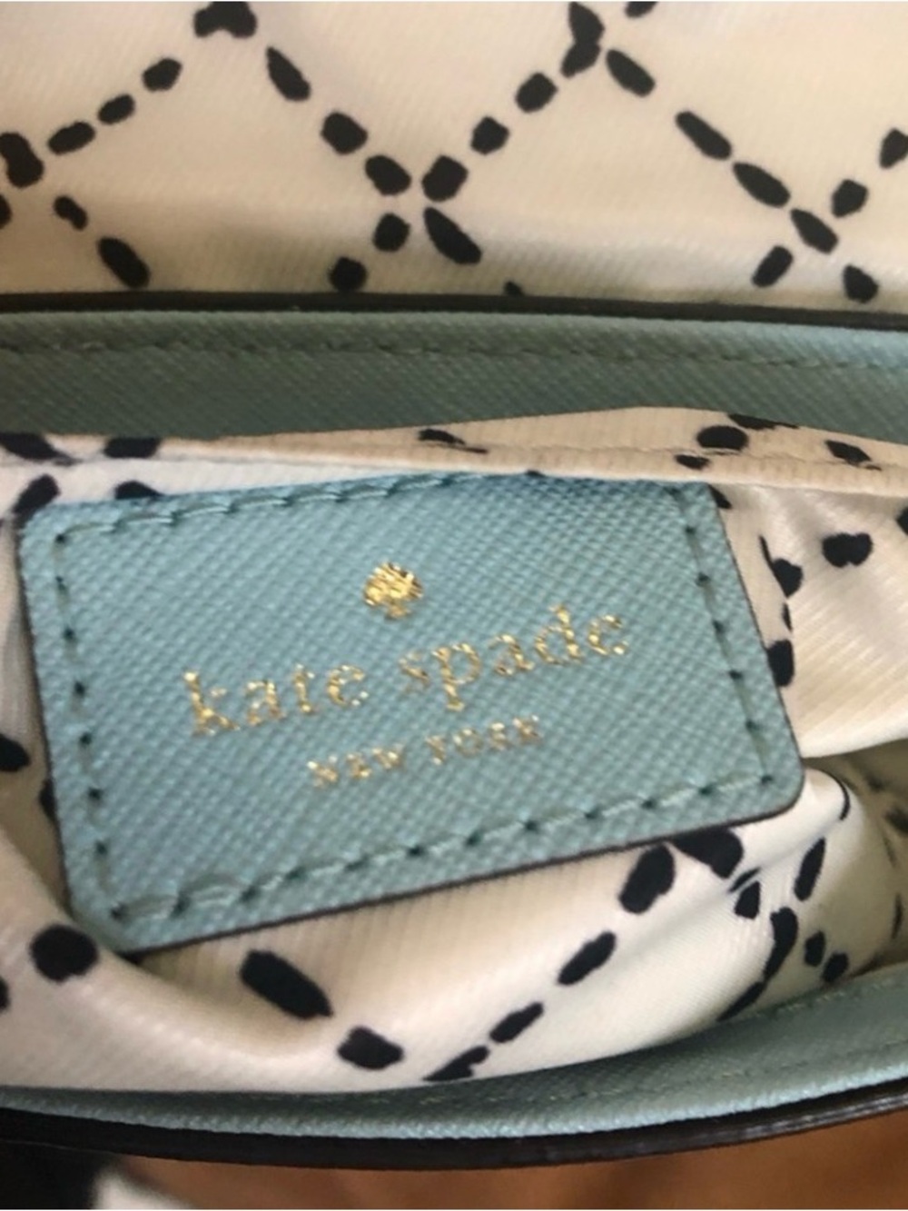 kate spade light blue leather flap clutch with gold-tone turn-lock - Picture 9 of 10